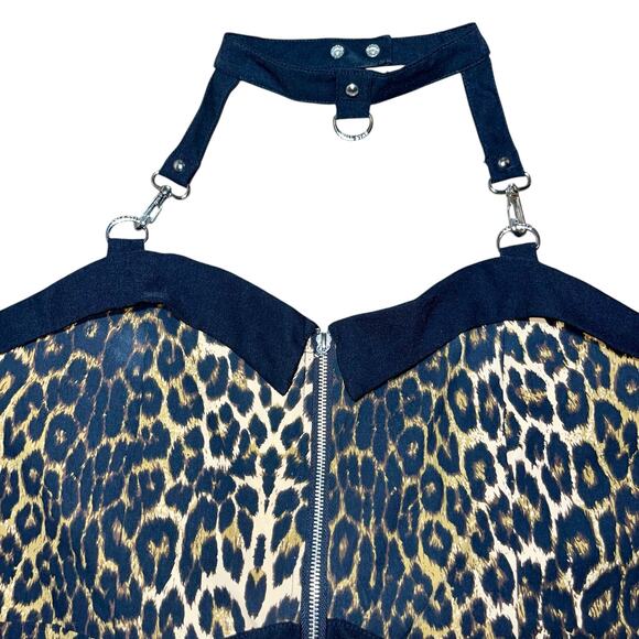 Killstar Leopard Dress Man Eater Bondage - Picture 5 of 16